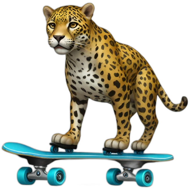 Jaguar full body with roller skate emoji