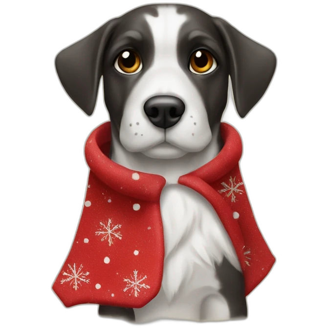 pocket pointer dog with santa claus cloth emoji