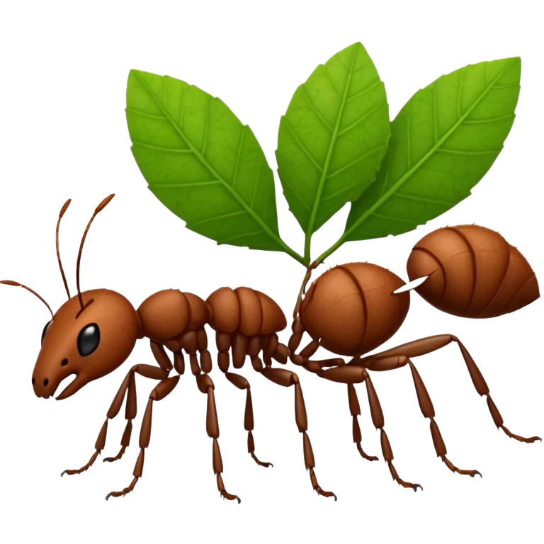 two leaf cutter ants walking in a line emoji