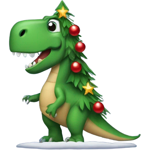 dinosaur christmas tree emoji