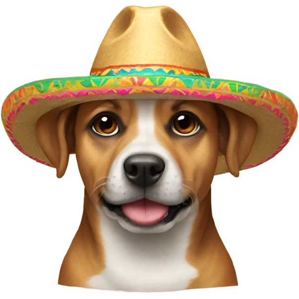 Dog wearing a sombrero emoji