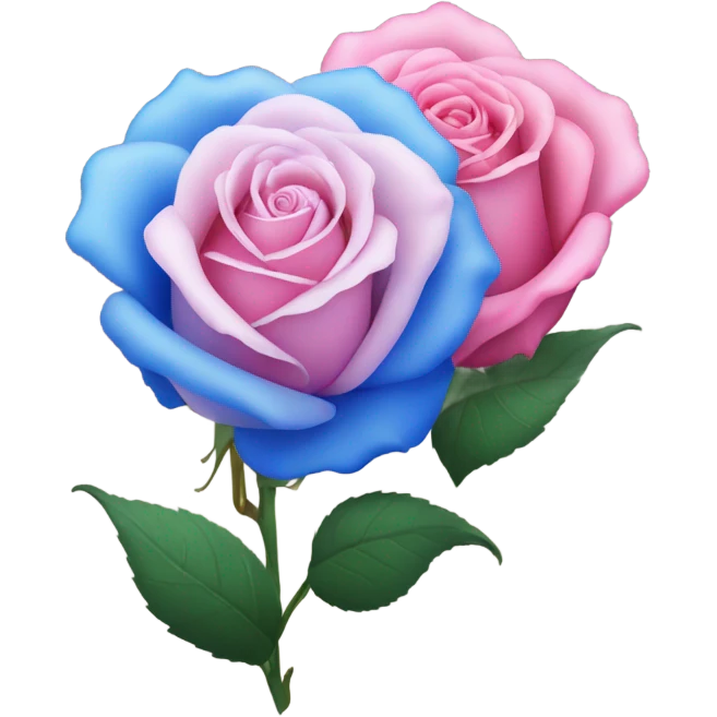 pink rose and blue rose emoji