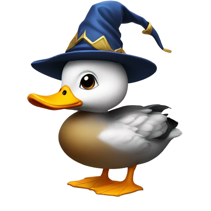 Duck with wizard hat emoji