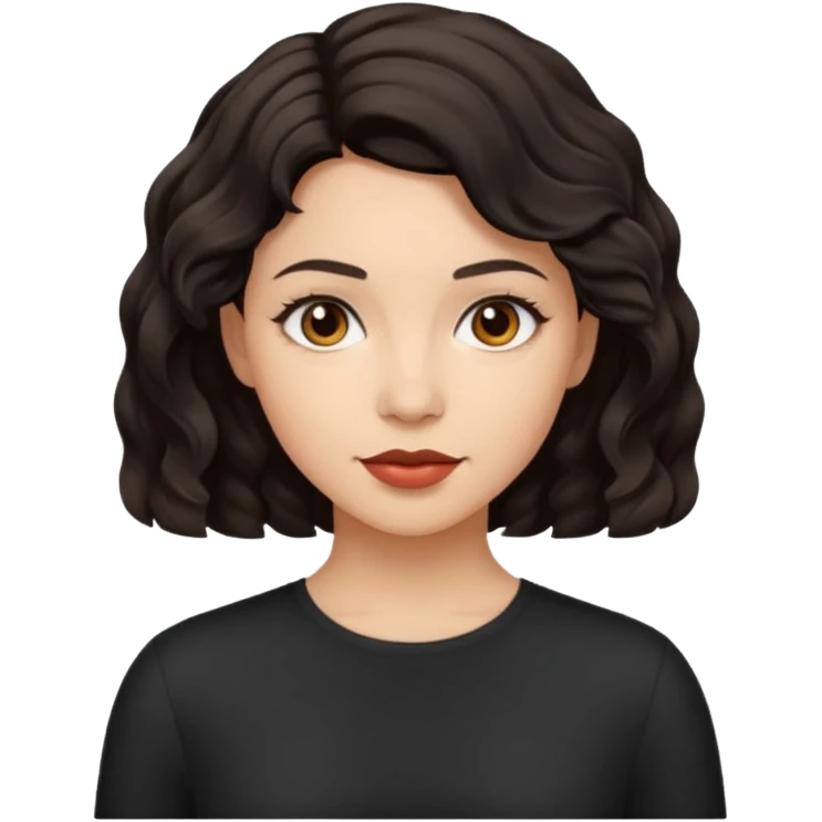 dark very short wavy hair woman emoji