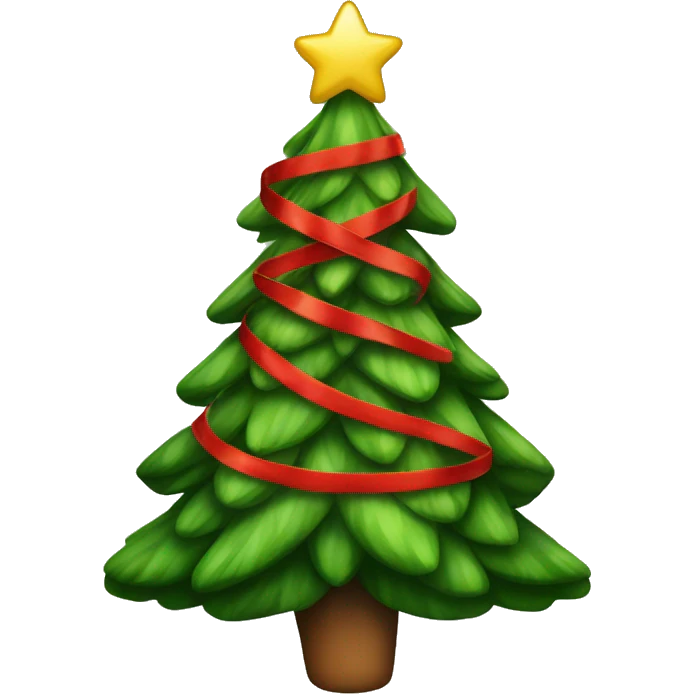 Christmas tree with a red bow emoji