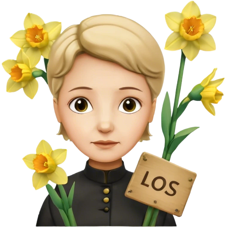 Marie curie sign with daffodils  emoji
