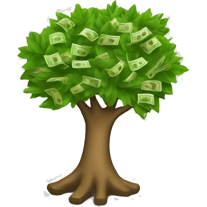 Árbol con hojas de billetes  emoji