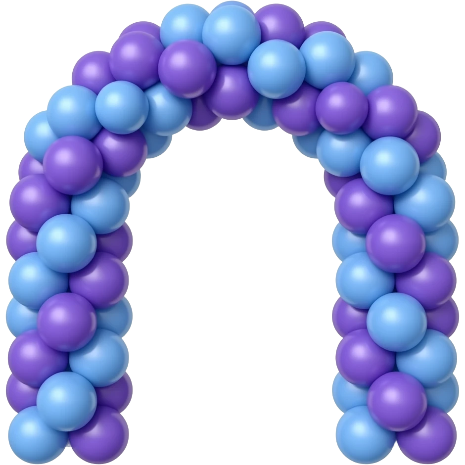 purple blue  balloon arch inspired by Barbie colour palette emoji