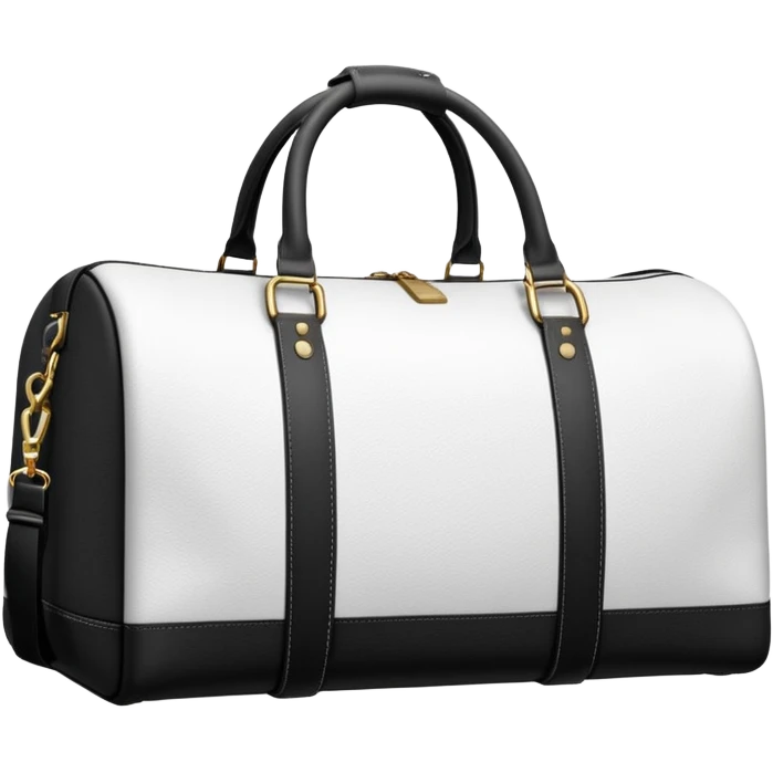 white and black designer duffle bag] emoji