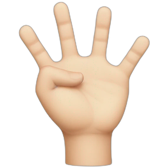 a hand with four fingers emoji