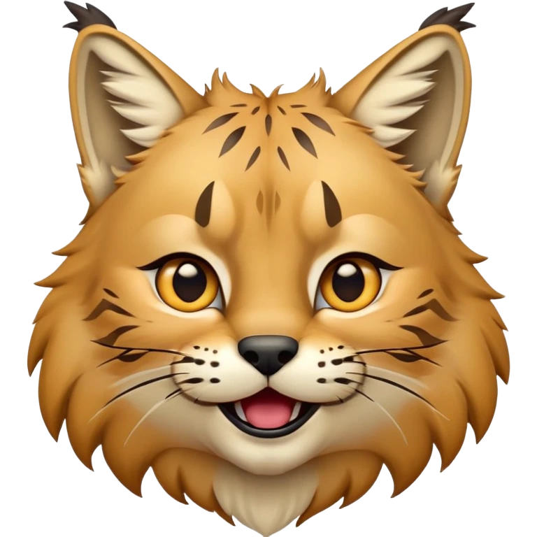 Cinematic-Comical-Lynx-Portrait-Emoji – Head tilted dramatically with an exaggeratedly amused expression, featuring a thick, tufted golden-brown coat with striking black ear tufts, wide, expressive amber eyes filled with playful disbelief. emoji