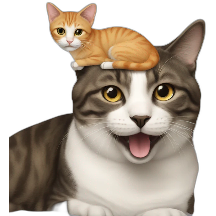 Cat on dog emoji
