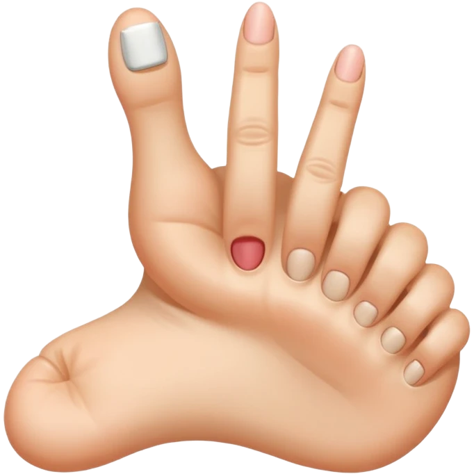middle finger on foot emoji