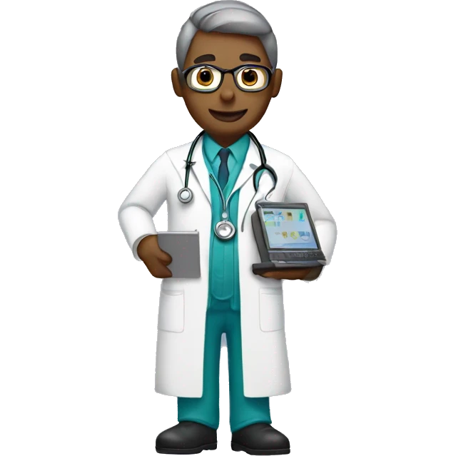 Doctor with a computer emoji