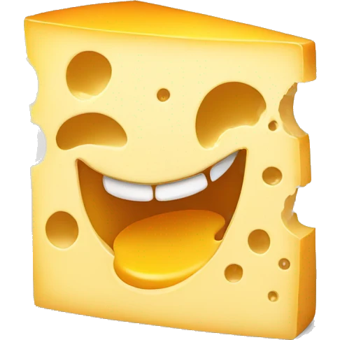 cheese with mouth emoji