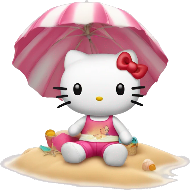 hello kitty in the beach emoji