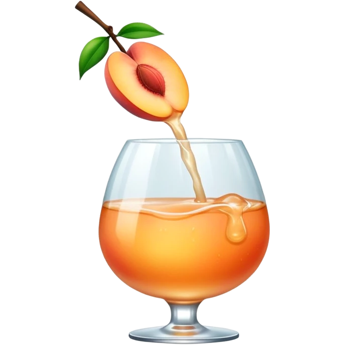 peach with alcohol pouring down it  emoji