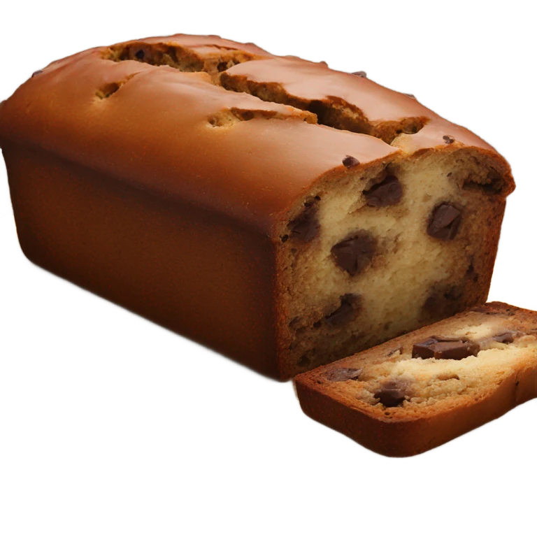 Chocolate junk banana bread loaf emoji