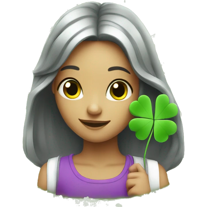 lucky girl whith clover emoji