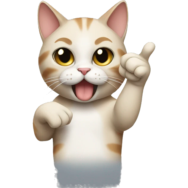 Cat giving the middle finger emoji