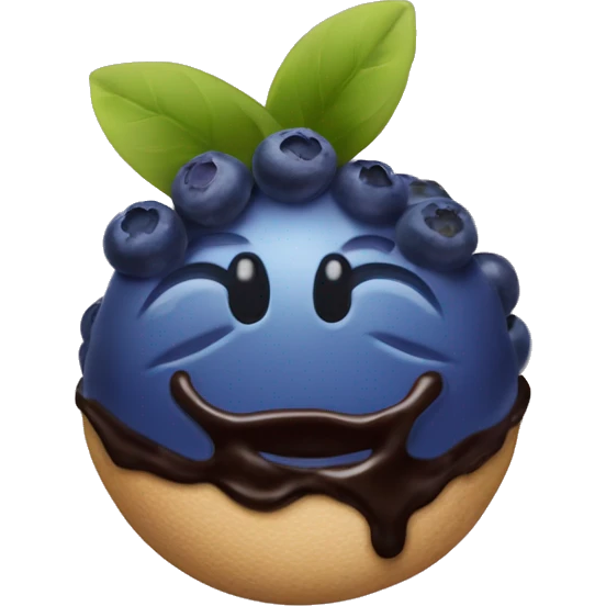 Blueberry dipped in chocholate emoji