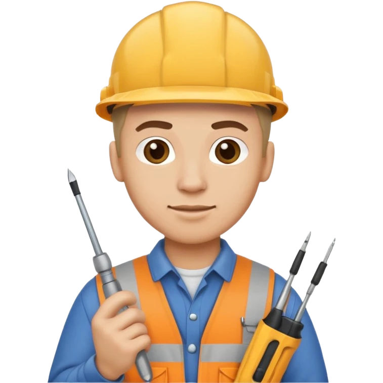 a handyman holding a screwdriver emoji