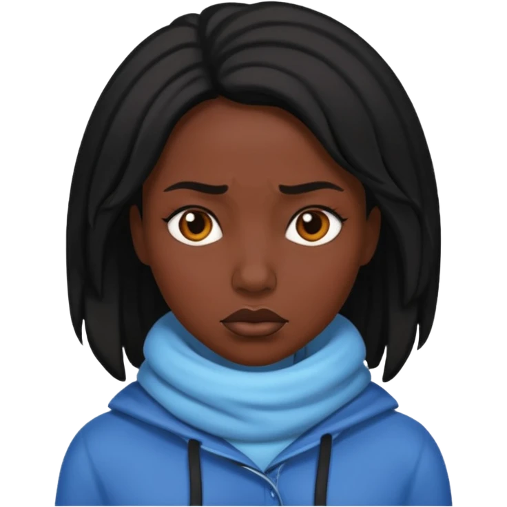 Woman black cold emoji