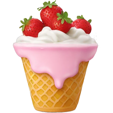 Strawberry frozen yogurt emoji