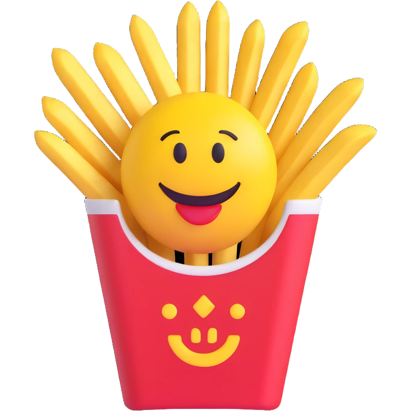 smiley face with fries emoji