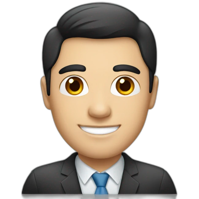 Human resources, black hair, man, turkish, professional smile, without glasses emoji