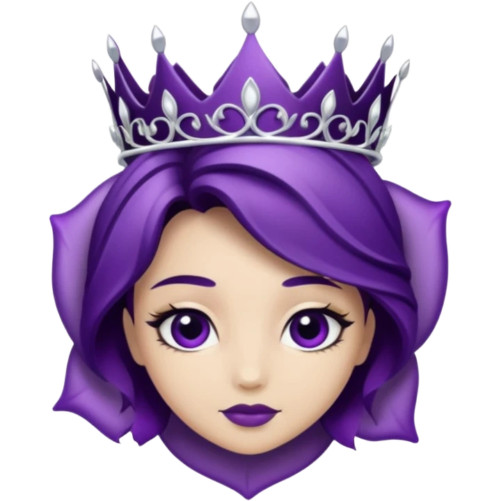 Purple shadow rose with silver tiara emoji