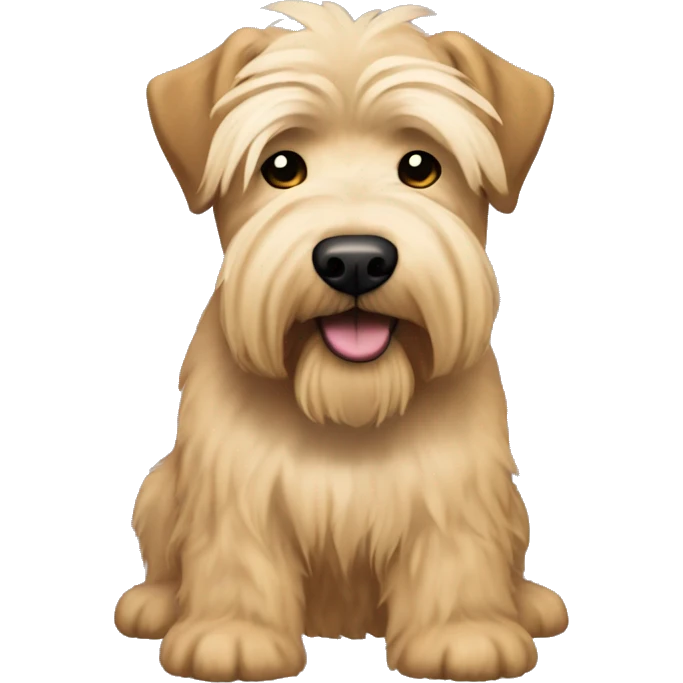 Wheaten terrier with long lighter color hair, darker color ears and black chin emoji