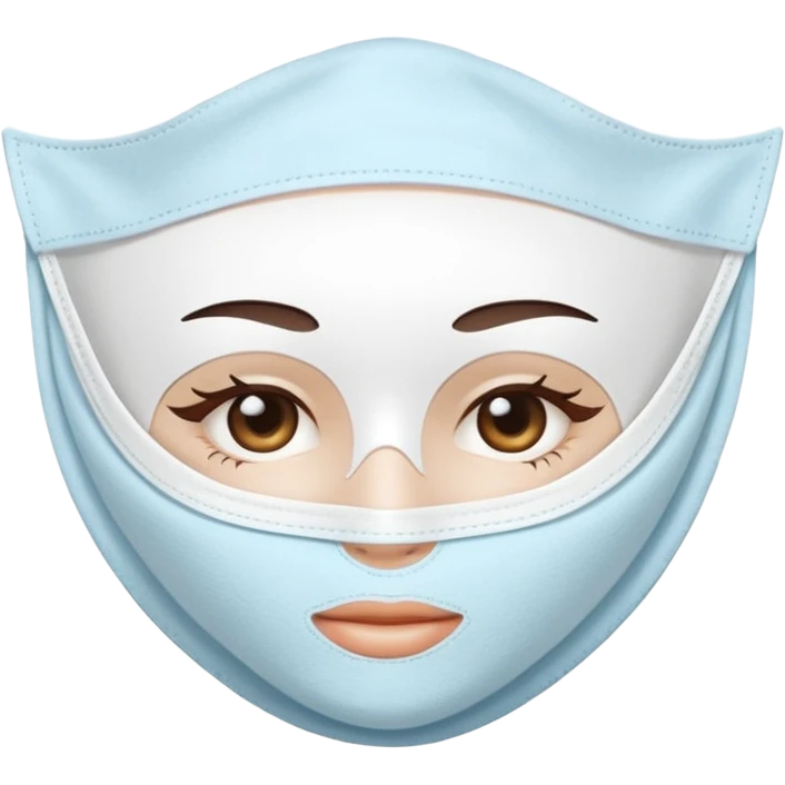 a white skincare beauty mask pack for face, made with cloth emoji