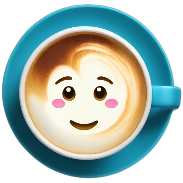 latte in blue cup emoji
