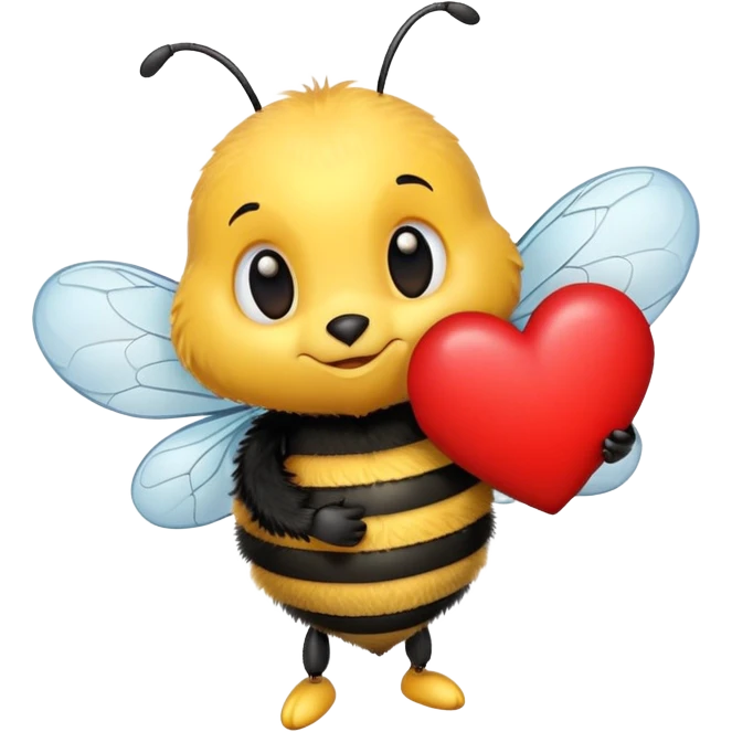 bee carrying a heart emoji