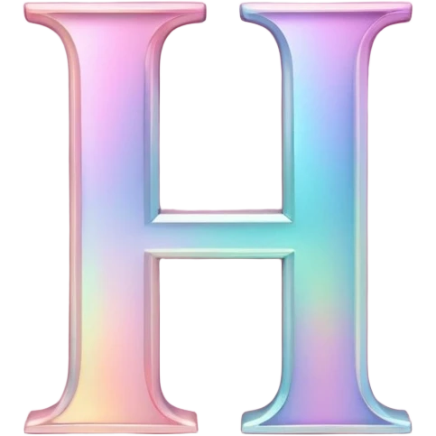 Iridescent pastel pink romantic formal elegant sophisticated cultured neat pretty beautiful nifty cute poetic Font setting icon with letter H emoji