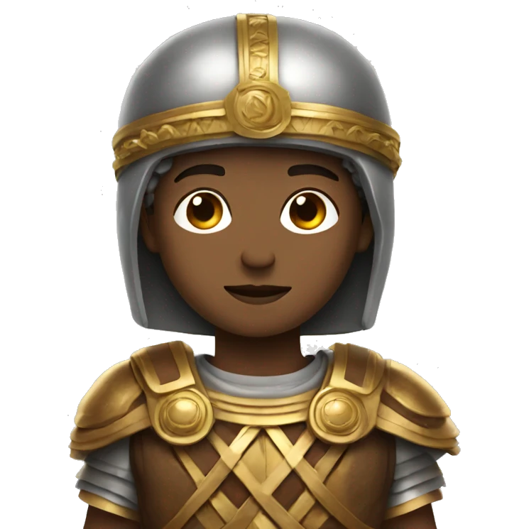 A boy dressed in oversized roman gear emoji