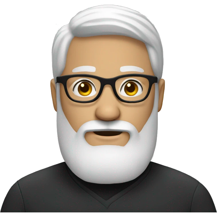 white bearded man with glasses wearing a black gap emoji