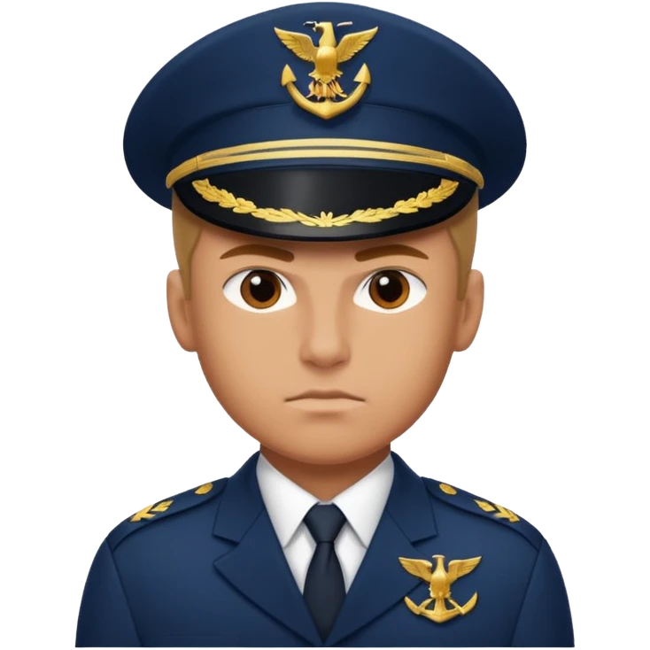 A muscular, serious navy fighter emoji