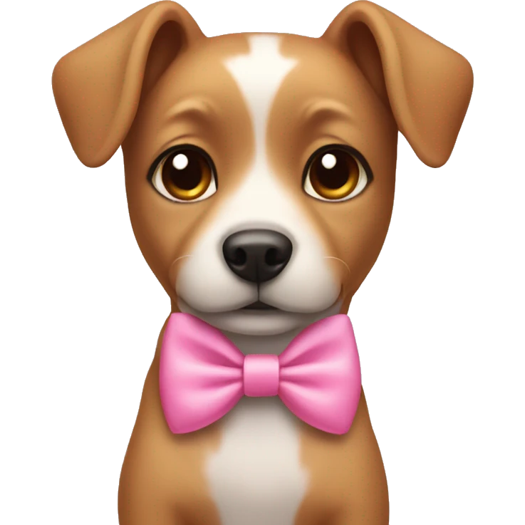 cute dog wearing pink bow emoji
