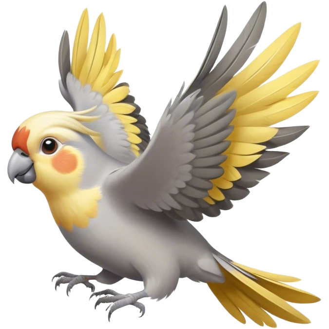 happy cockatiel bird flying emoji