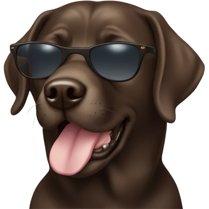 dark brown Labrador with sunglasses on emoji
