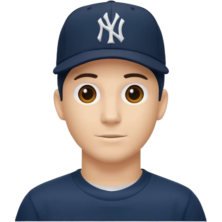 Brimless new york Yankee cap no face just cap emoji