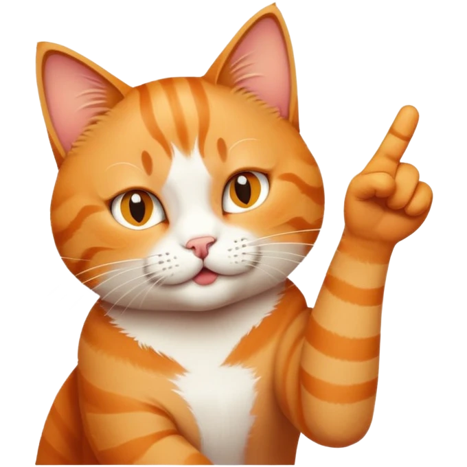 cat holding up middle finger emoji