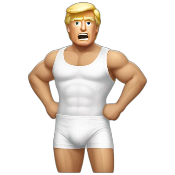 trump wearing only boxers acting out that scene from basic instinct(full body, ios17) emoji
