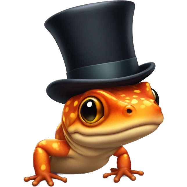 Salamander with a top hat emoji
