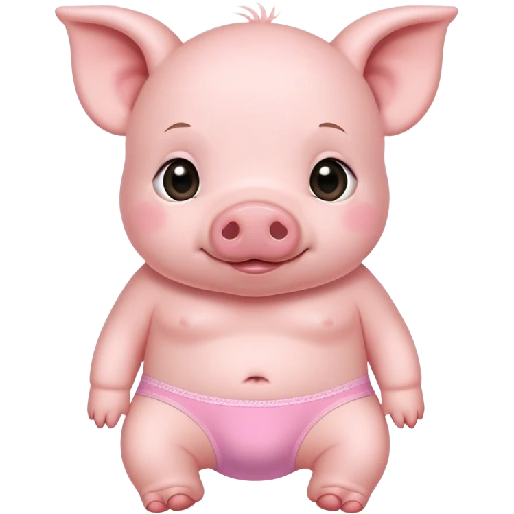 Сute baby pig in small pink underwear   emoji