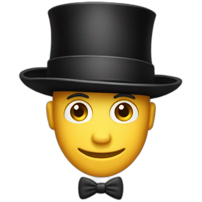 black retro cylinder hat  emoji
