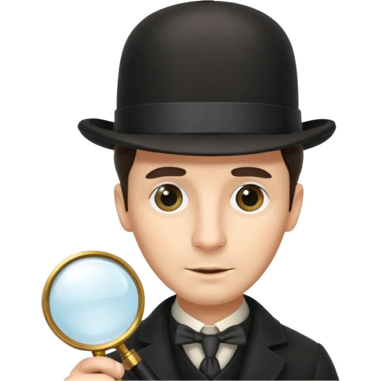 Sherlock Holmes in a bowler hat and with a magnifying glass emoji