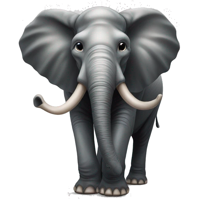 Olifant en mens gemengd in elkaar emoji